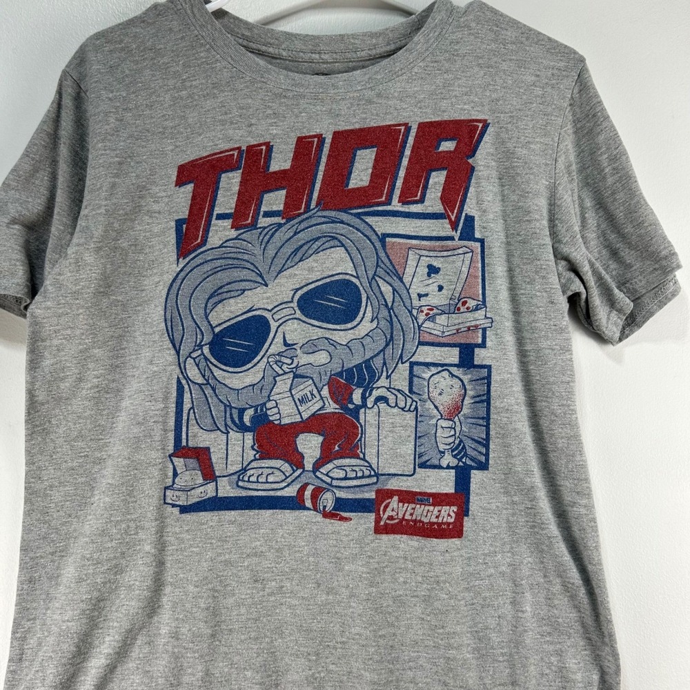 Funko Pop Tees Marvel Avengers Endgame Thor Gray Graphic T-Shirt Mens Medium